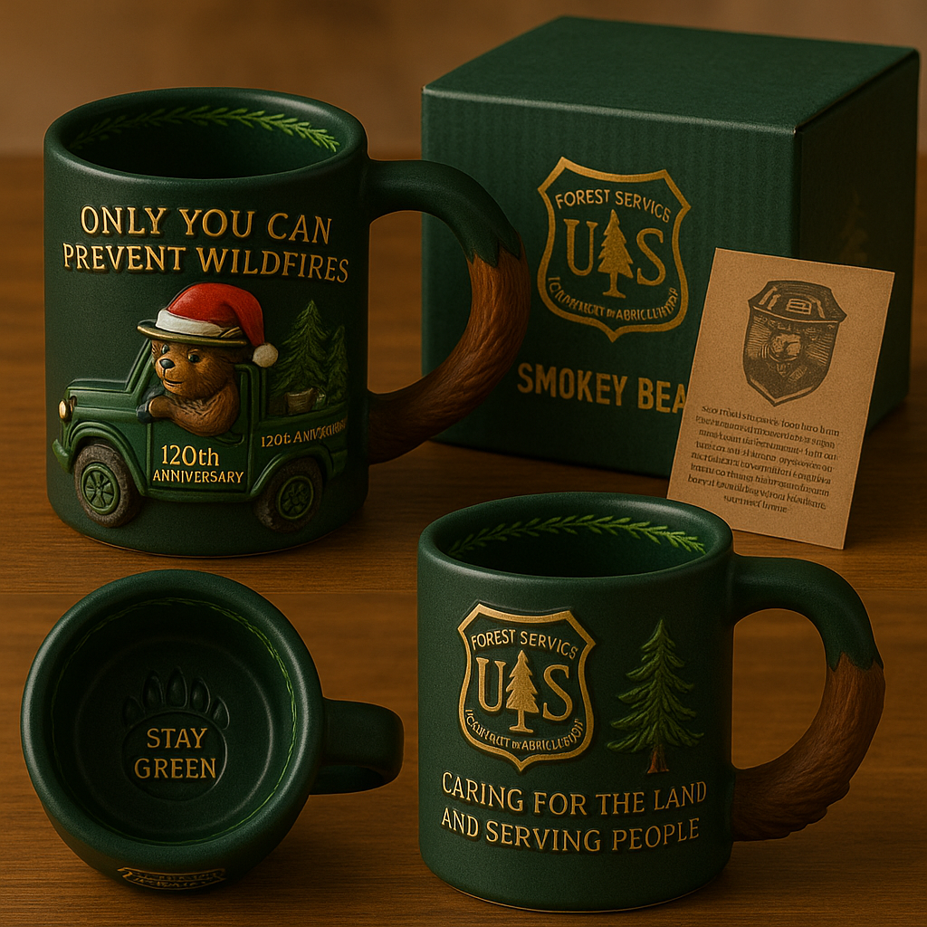 Smokey Bear “Stay Green” Mug – U.S. Forest Service 120th Anniversary Edition