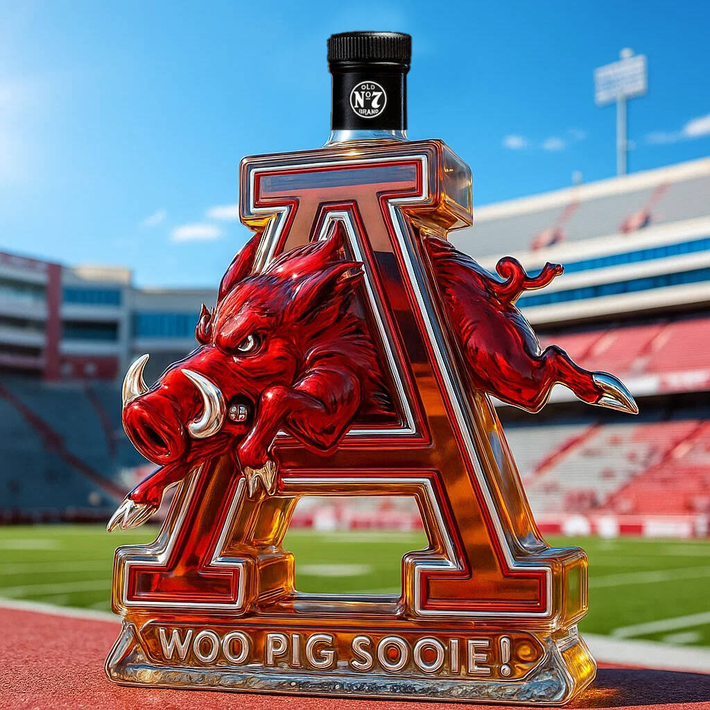 Arkansas Razorbacks Whisky Bottle