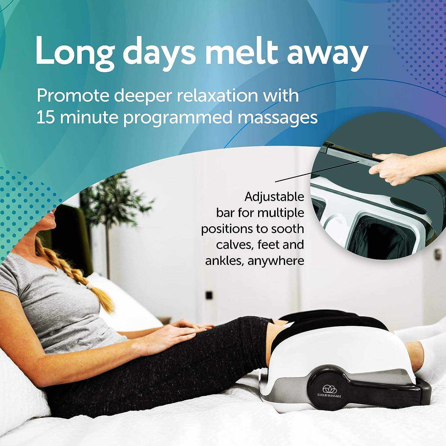 Cloud Massage Shiatsu Foot Massager for Circulation and Pain Relief - Foot Massager Machine for Relaxation, Plantar Fasciitis Relief, Neuropathy, Heat Therapy - FSA/HSA Eligible (White - No Remote)