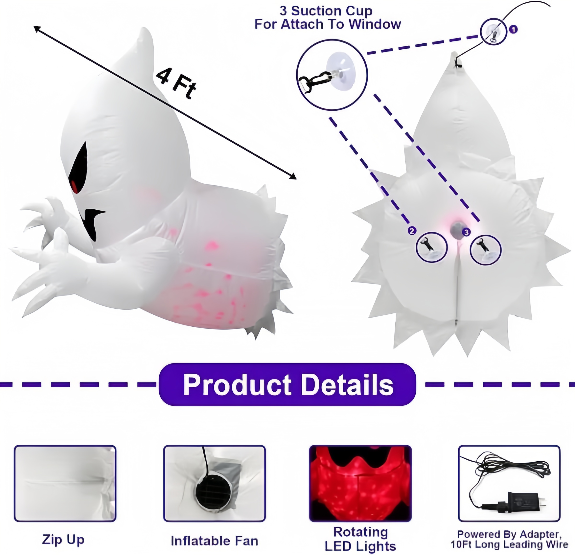 👻LED Halloween Inflatable Ghost