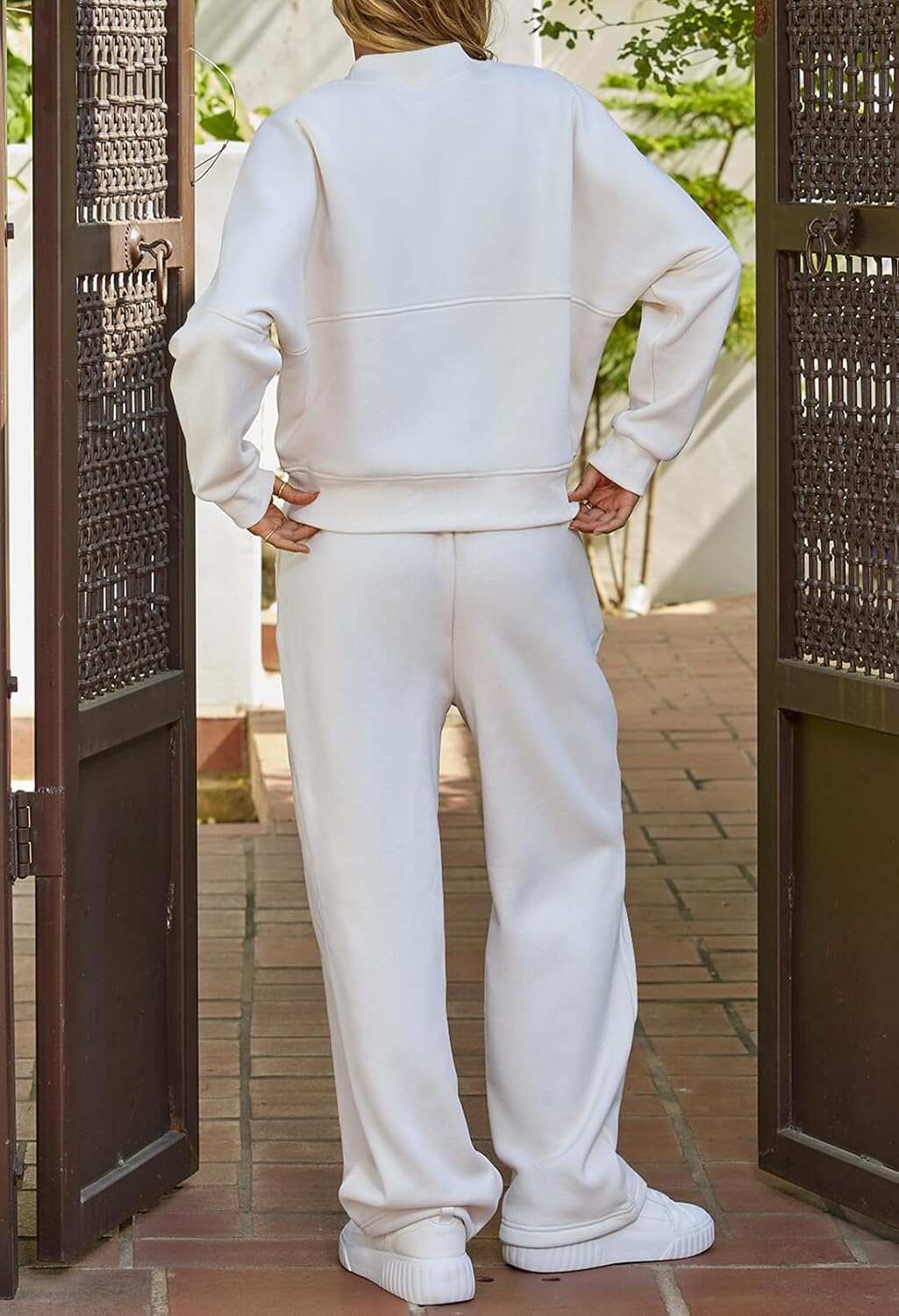 Spring Sale🔥Women's Fall 2 Piece Sweatsuits Set Long Sleeve Zip Up Sweatshirt Wide Leg Sweatpants Lounge Sets