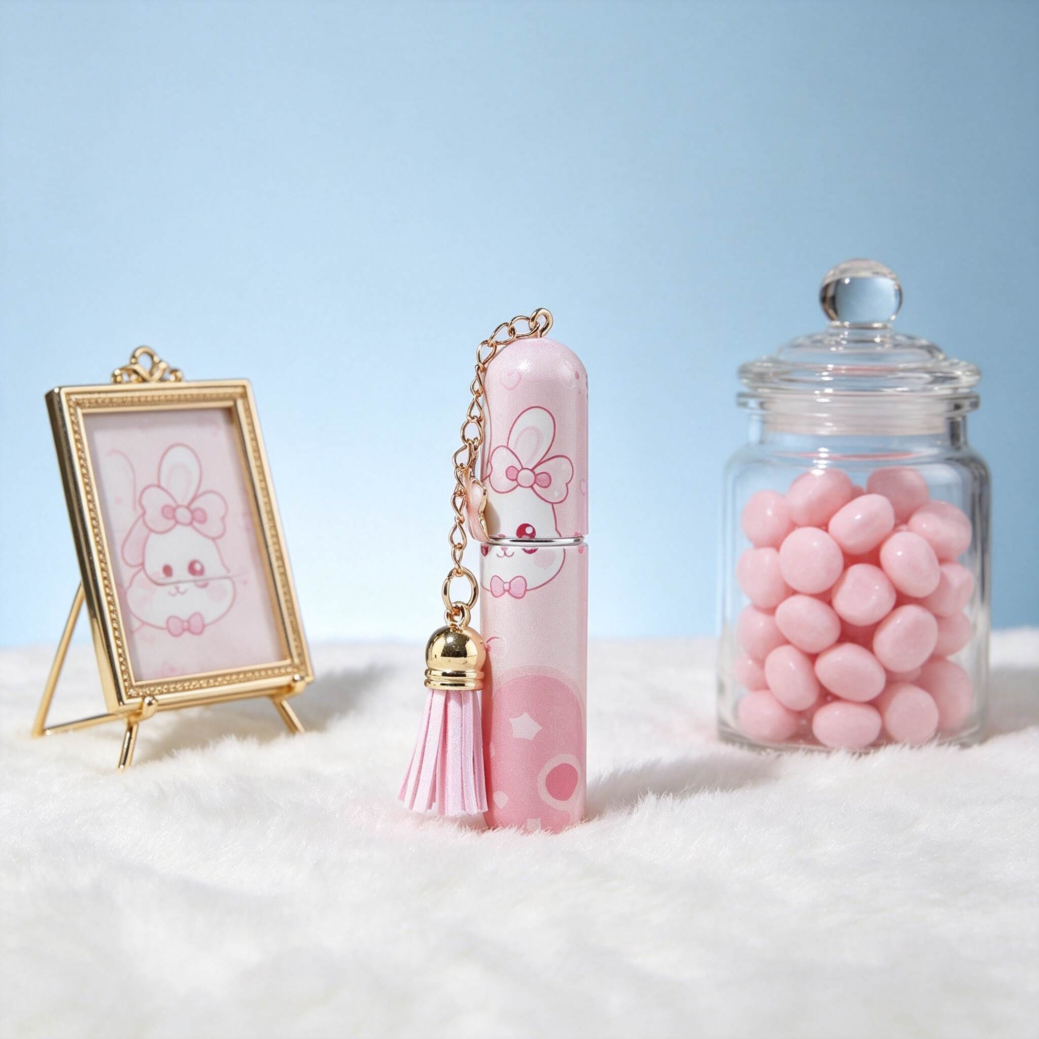 Kawaii Pink Cartoon Rabbit Mini Perfume Spray Bottle With Tassel Charm