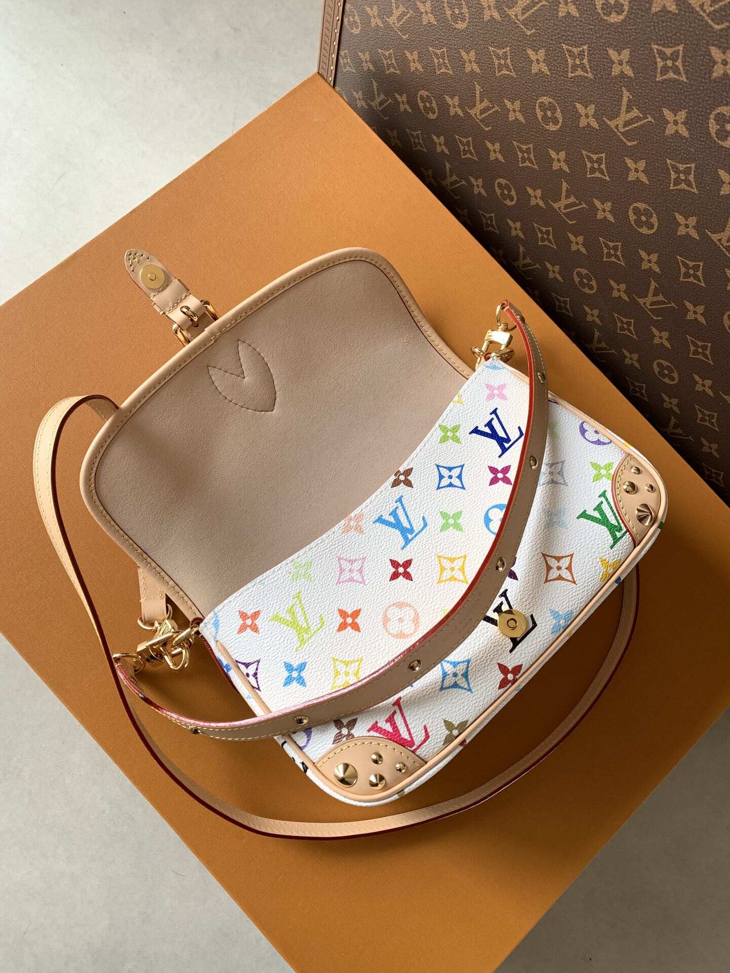 Louis Vuitton's classic Monogra This colorful Diane PM handbag with chips