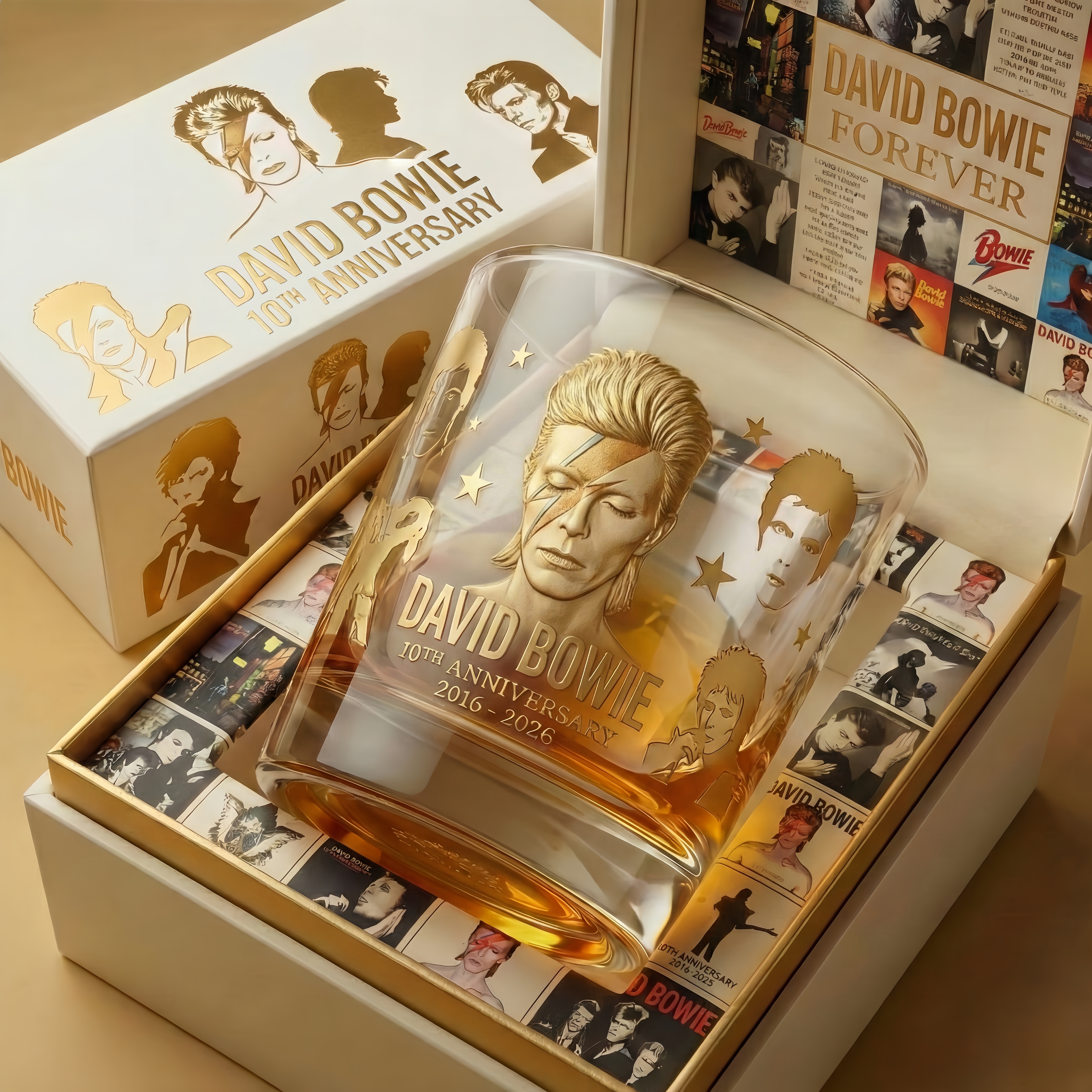 David Bowie 10th Anniversary Commemorative Glass