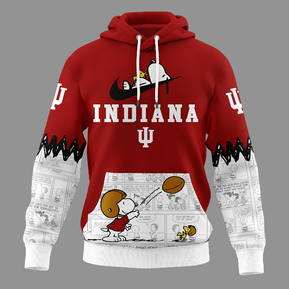 Indiana Hoosiers | Premium NCAA Snoopy Peanuts Comic Hoodie MM