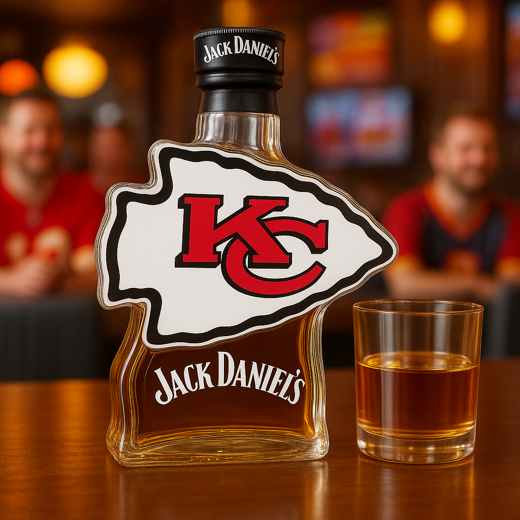 Kansas Chiefs Whiskey Bottle