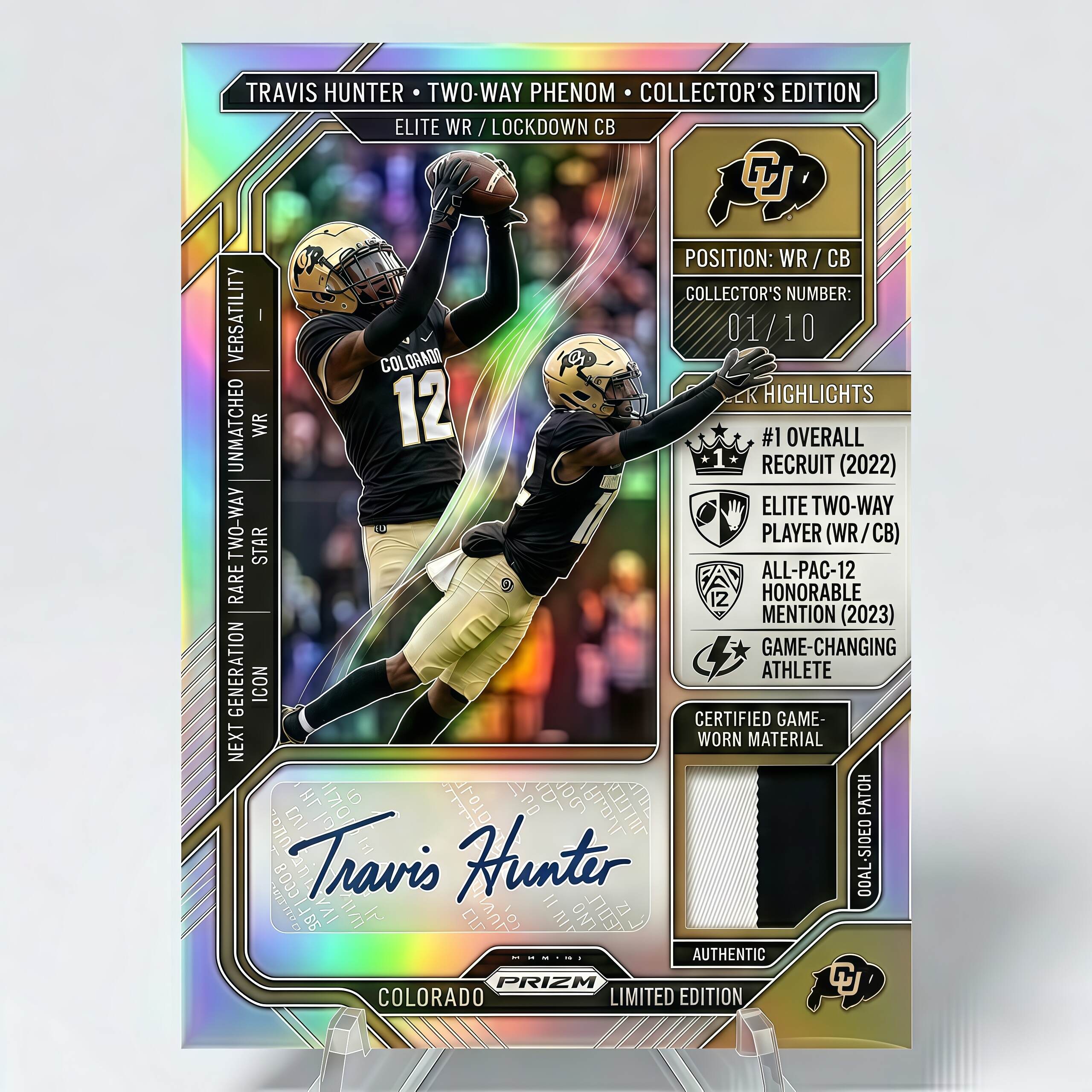 Travis Hunter Rookie Auto Patch Prizm Card