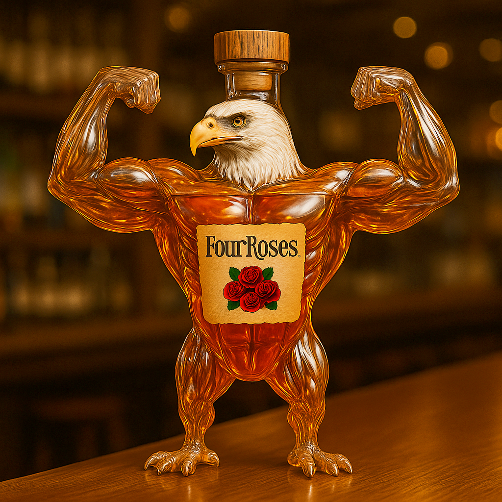 Bodybuilding Bald Eagle Whisky bottle