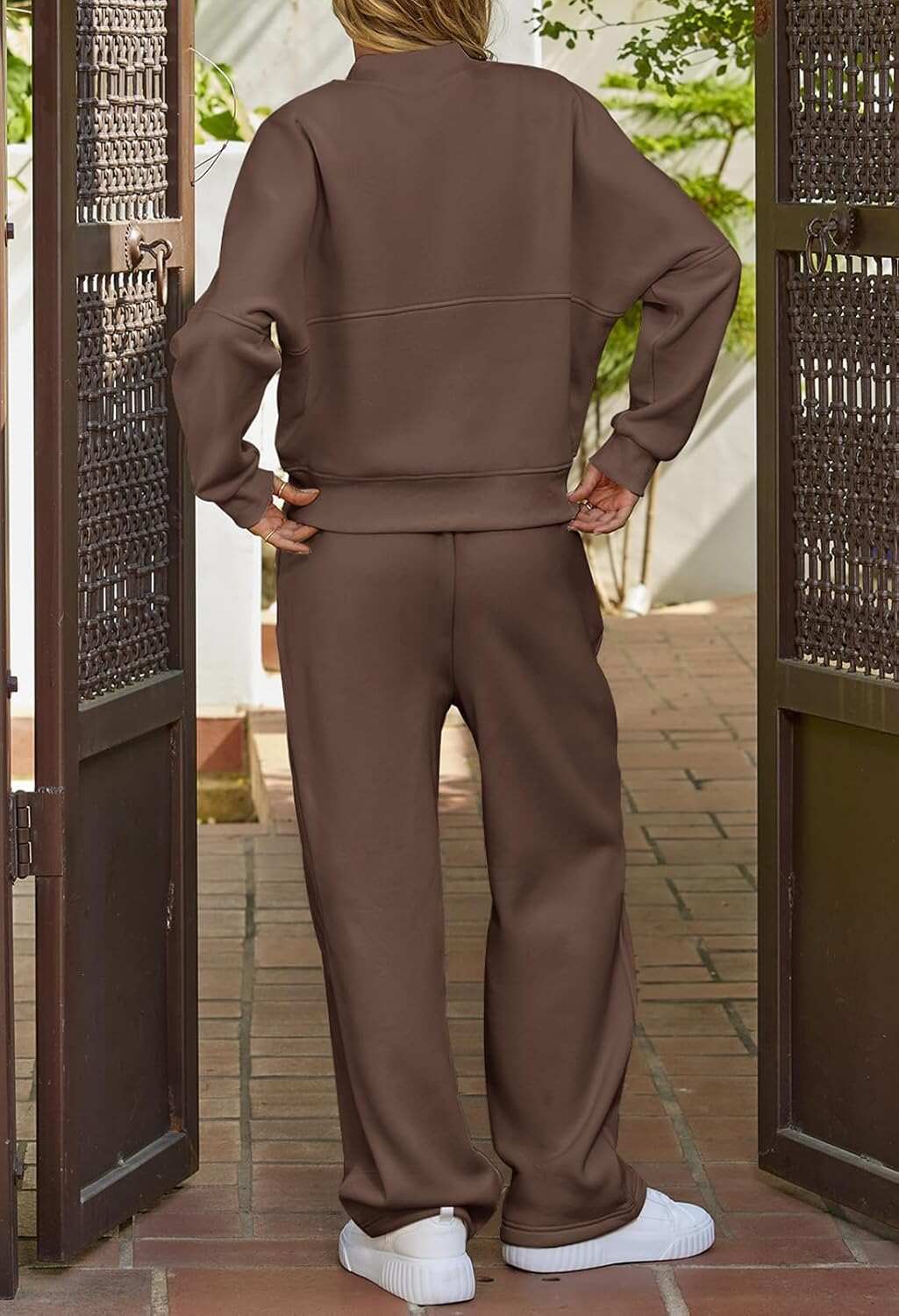 Spring Sale🔥Women's Fall 2 Piece Sweatsuits Set Long Sleeve Zip Up Sweatshirt Wide Leg Sweatpants Lounge Sets