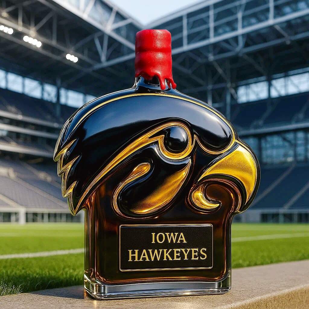 Iowa Hawkeyes Whiskey Bottle