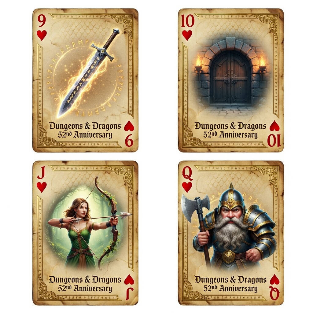 Dungeons & Dragons 52nd Anniversary Commemorative Playing Cards!