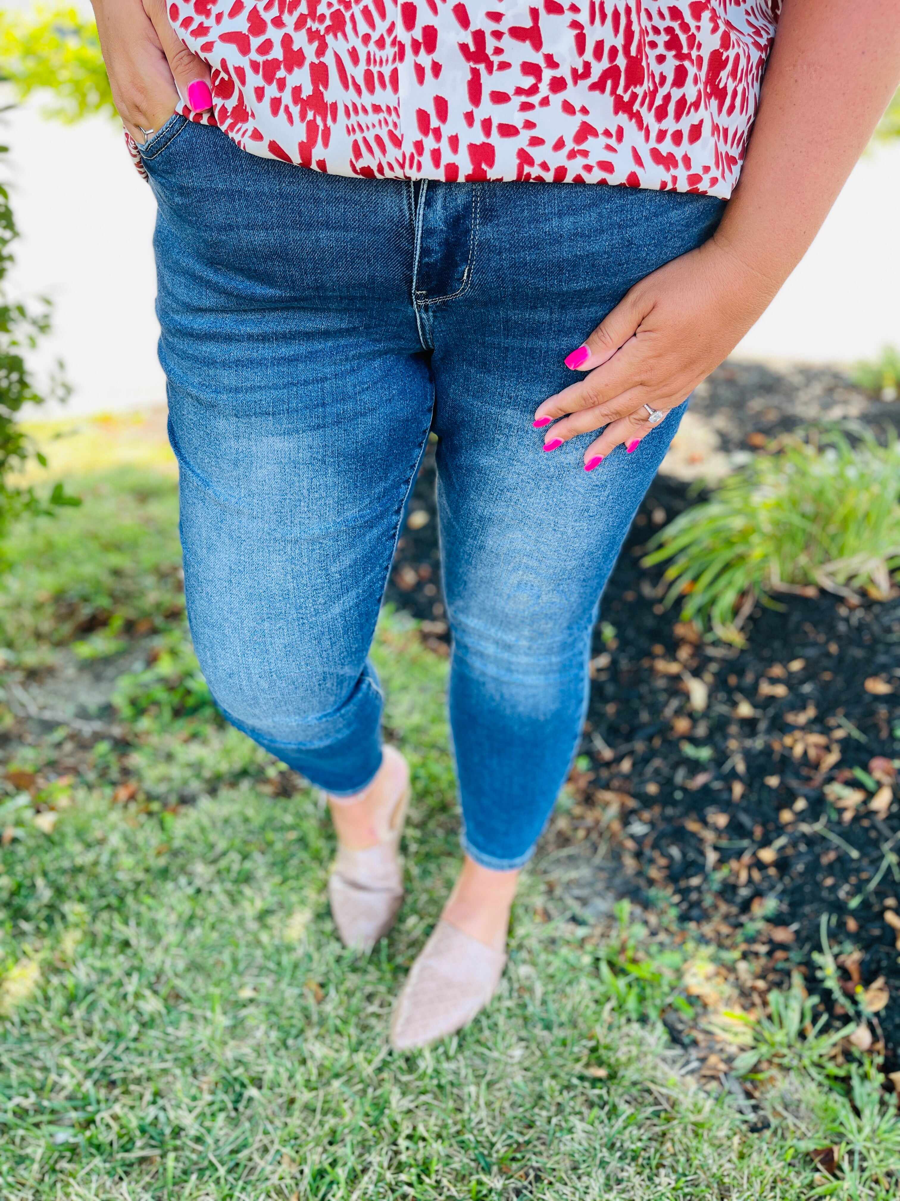 Plus/Reg Fall For You Front Yoke Skinny Jeans