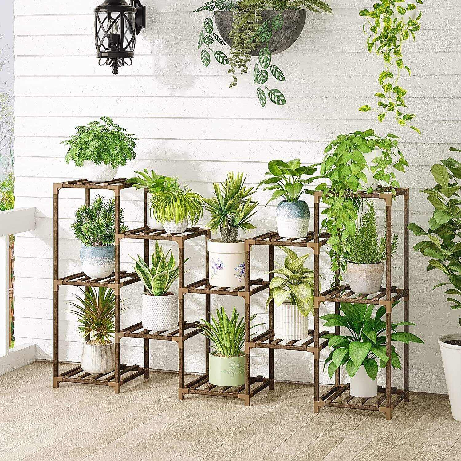 Plant stand indoor plant stand wooden outdoor multi-layer plant stand