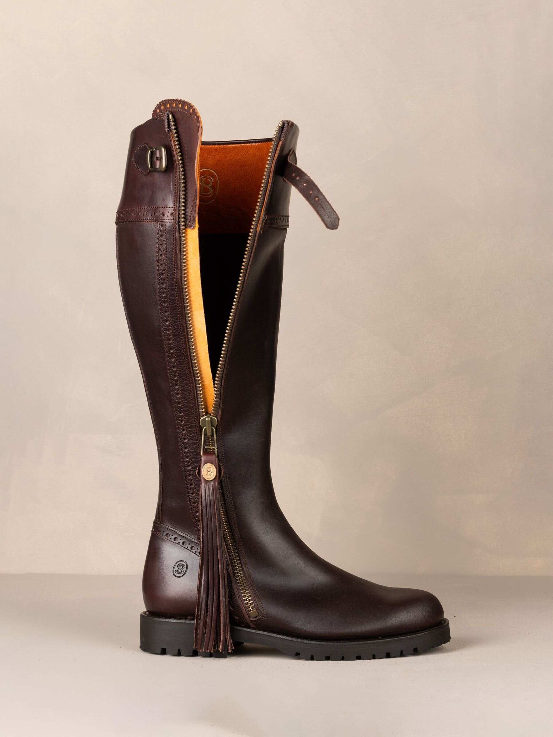 The Spanish Boot Company Brown Tall Tread Sole Spanish Riding Boots
