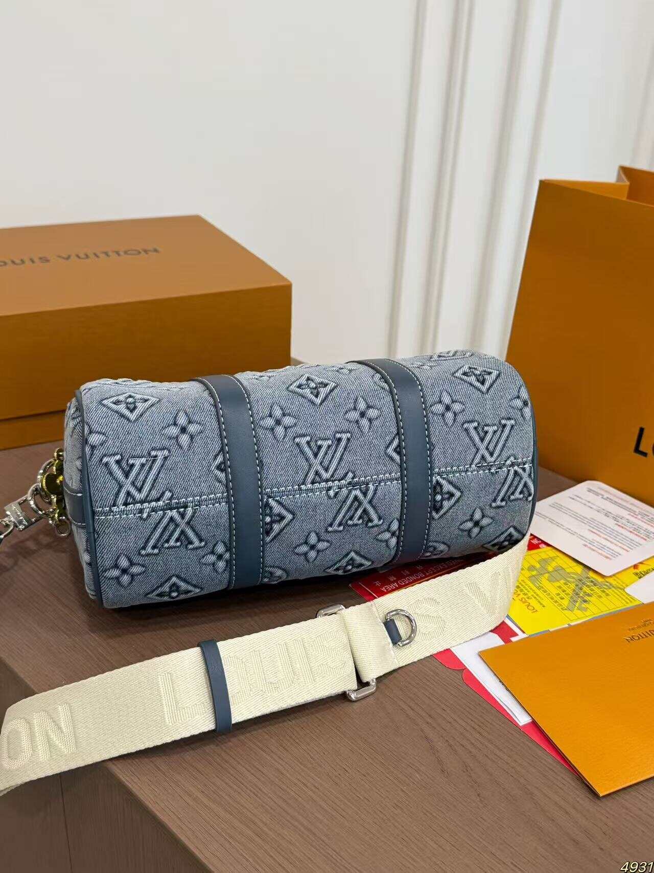 DR 2026 DENIM BARREL BAG GREY