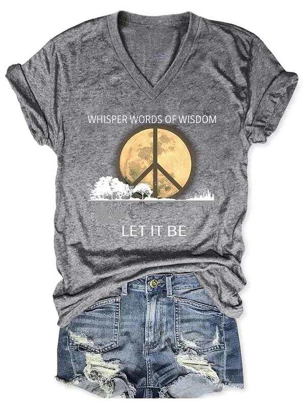 Whisper Words Of Wisdom Let It Be Art Casual T-shirt