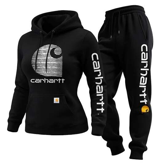 Women's Loose-fitting Hooded Sweatshirt + Trousers Set