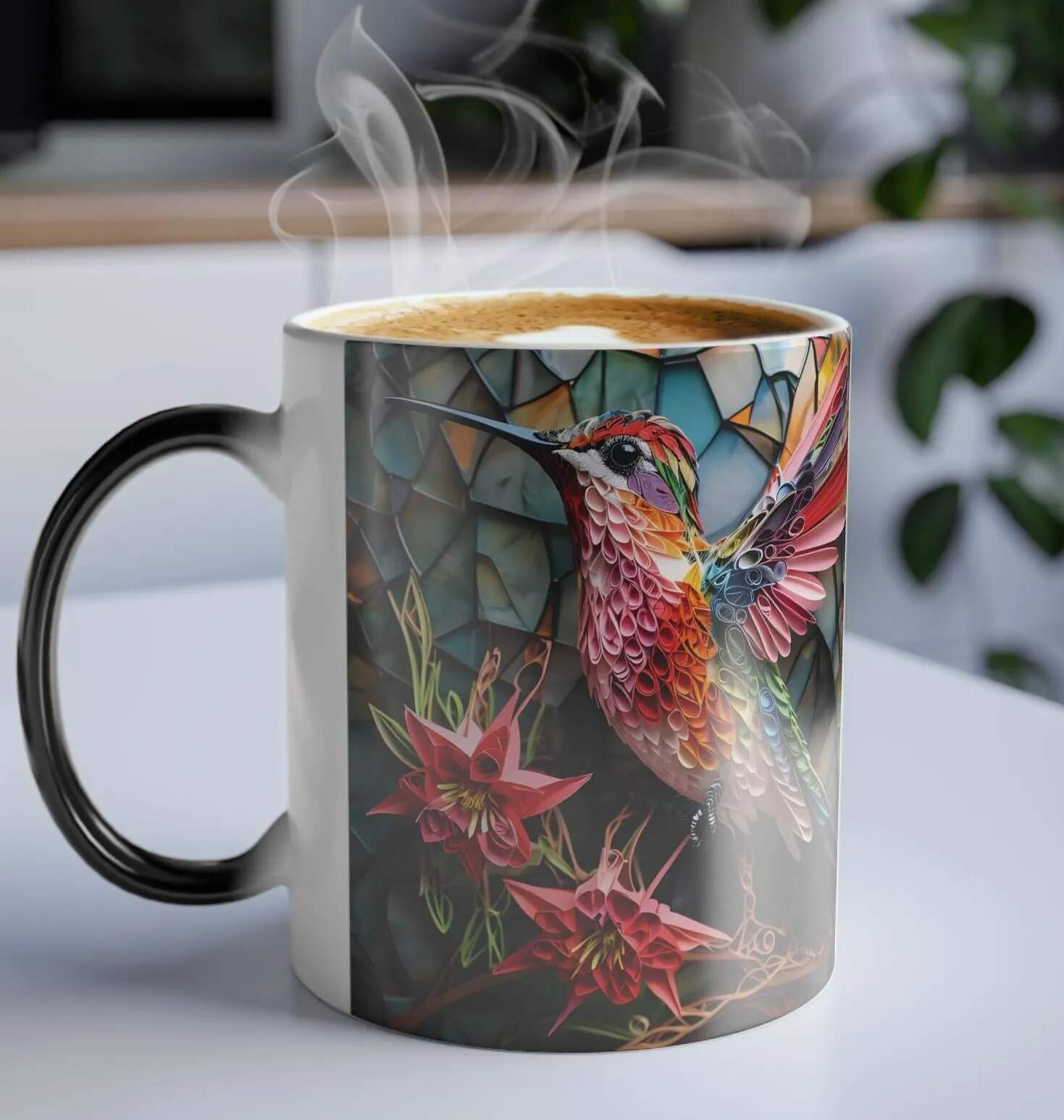 Mystic Bloom™ Heat-Reveal Hummingbird Mug