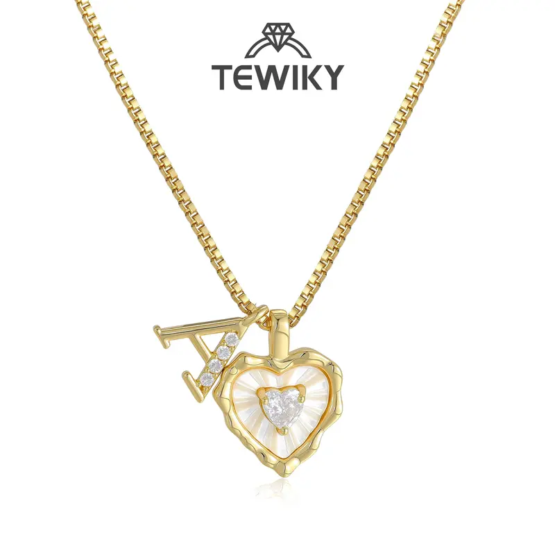 🔥Last Day 69% OFF ✨Gold Shell Heart CZ A-Z Initial Necklace, Valentine's Day Jewelry Gift