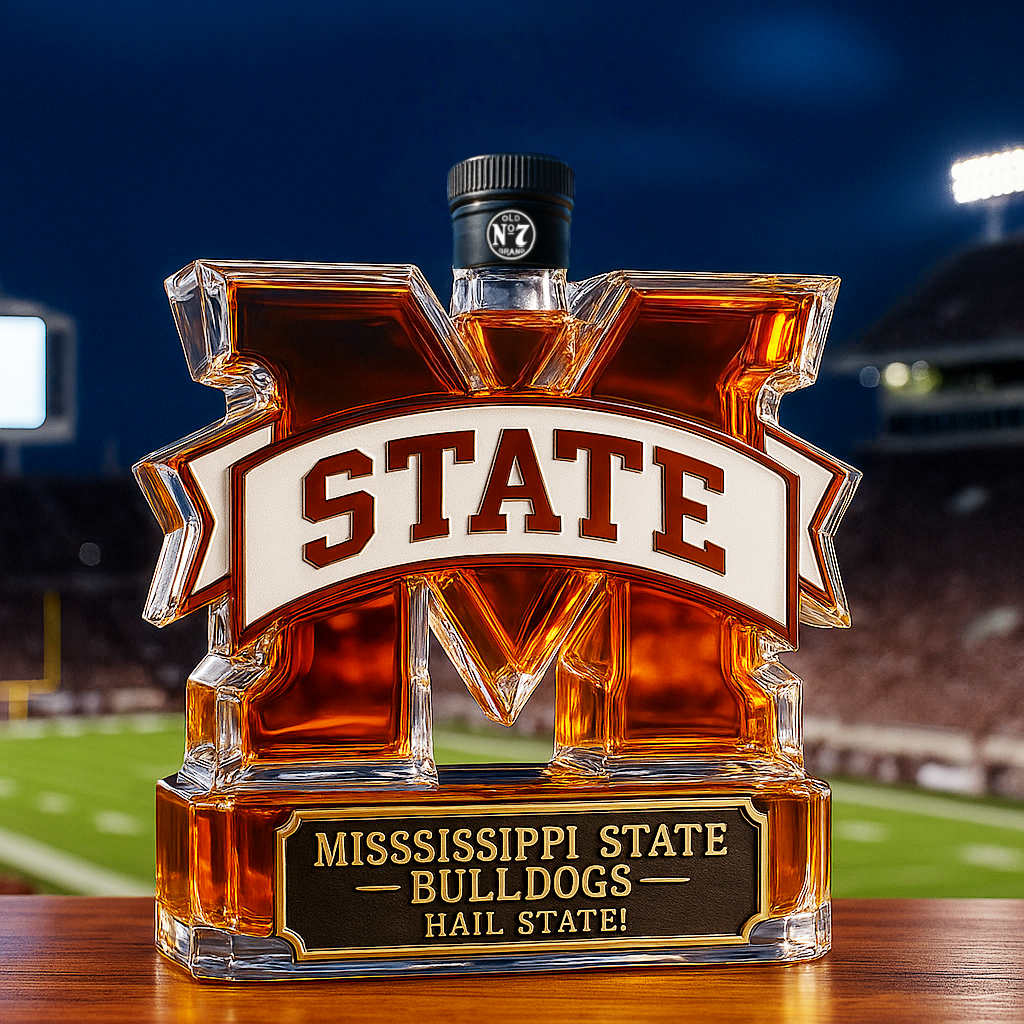 Mississippi State University Bulldogs Whiskey Bottle