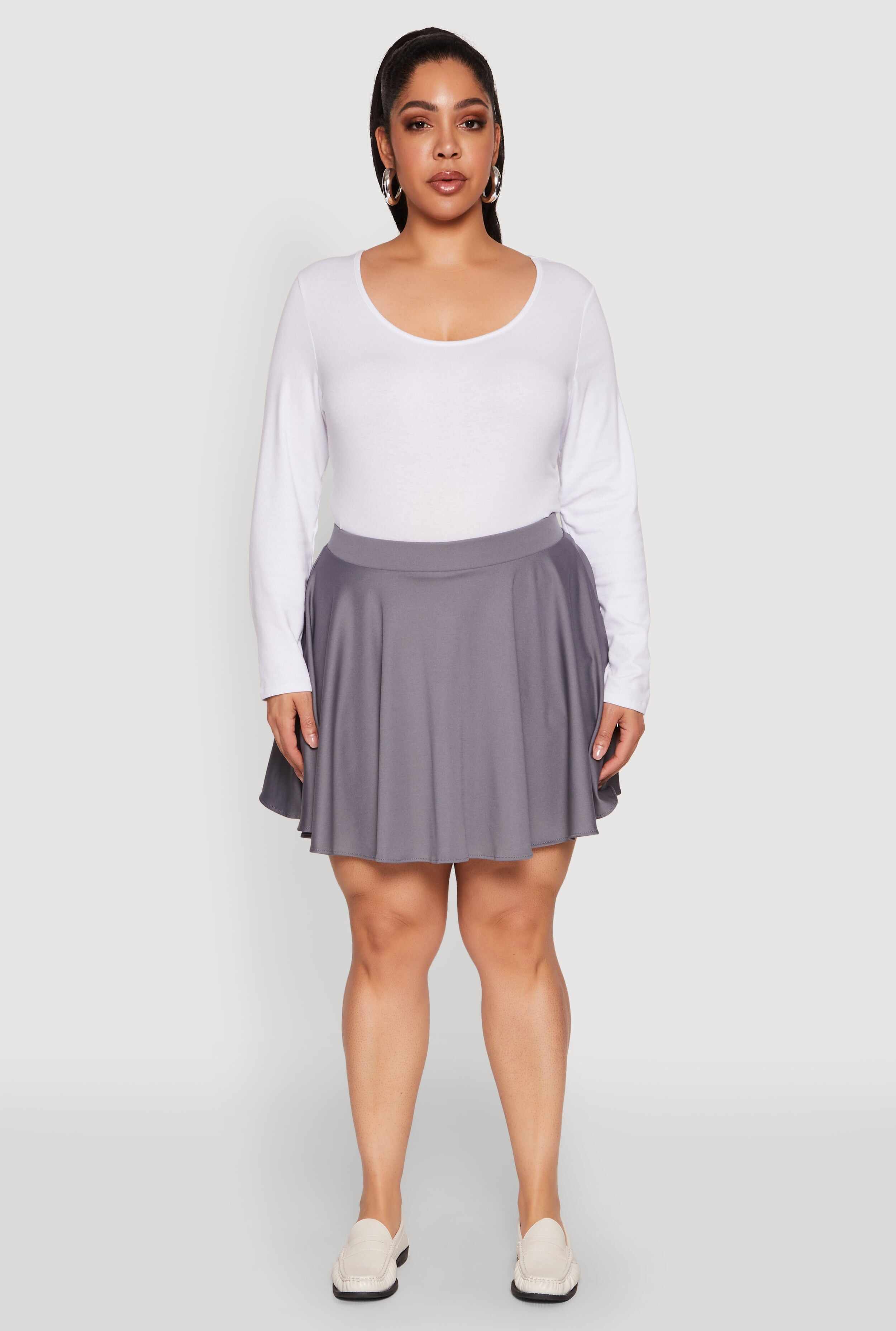 Plus Size High Waisted Circle Skort