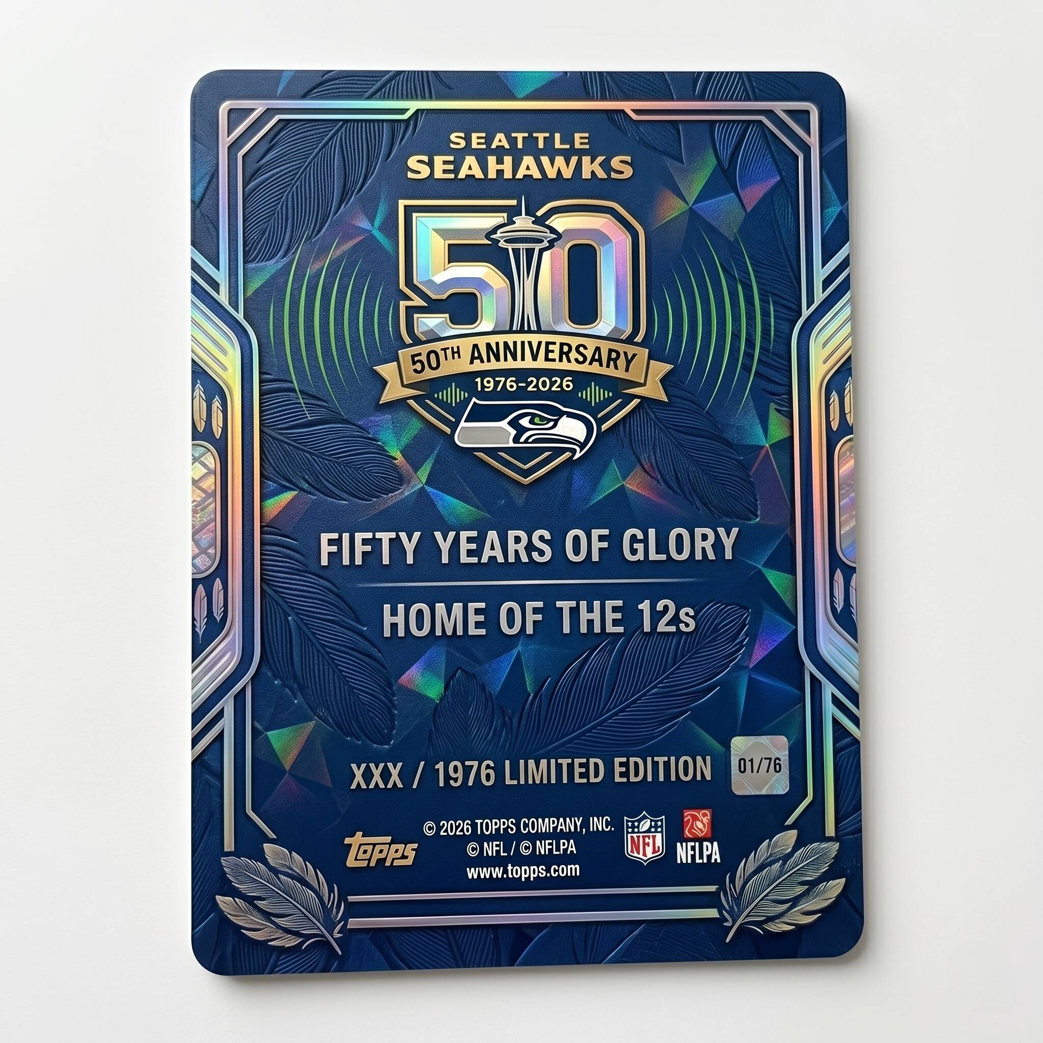 Seattle Seahawks 50th Anniversary Collector's Hobby Box Trading Cards, Limited Edition