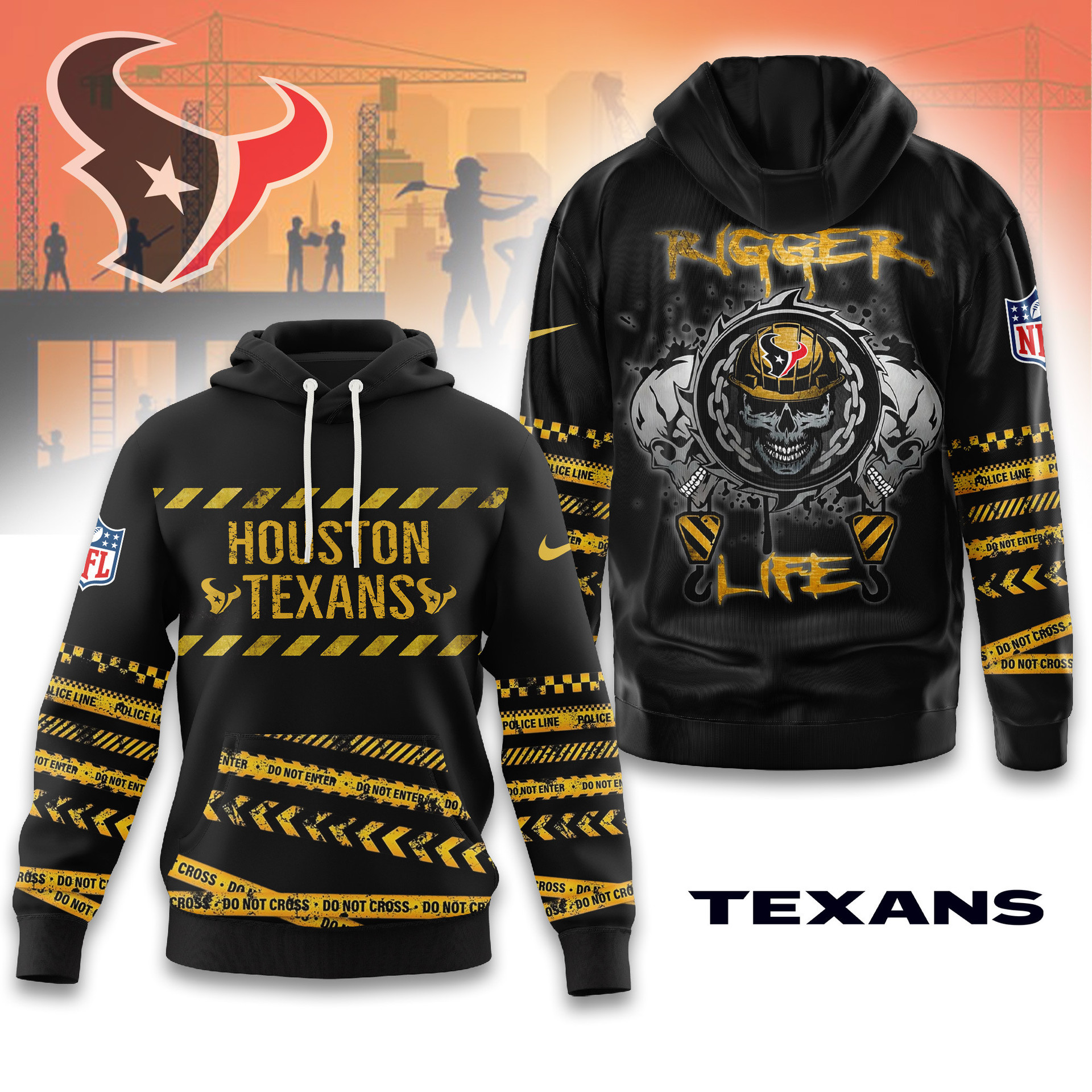 Houston Texans | Premium NFL Rigger Life Hoodie MM
