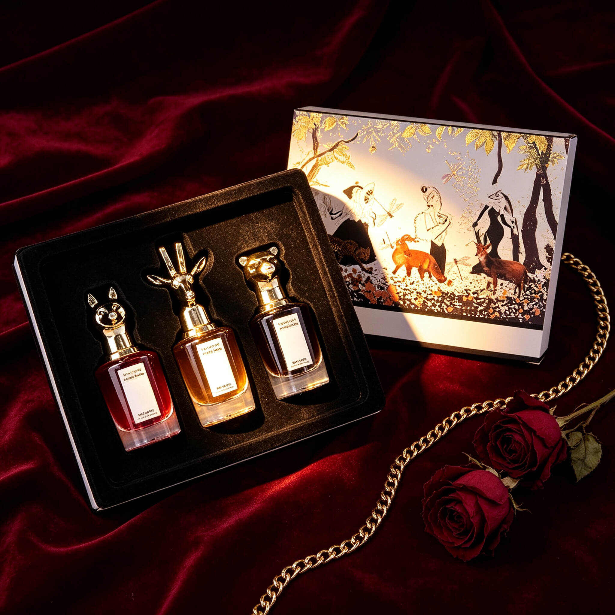 Floral Story Animal Head Perfume Gift Set, 3pcs 25ml