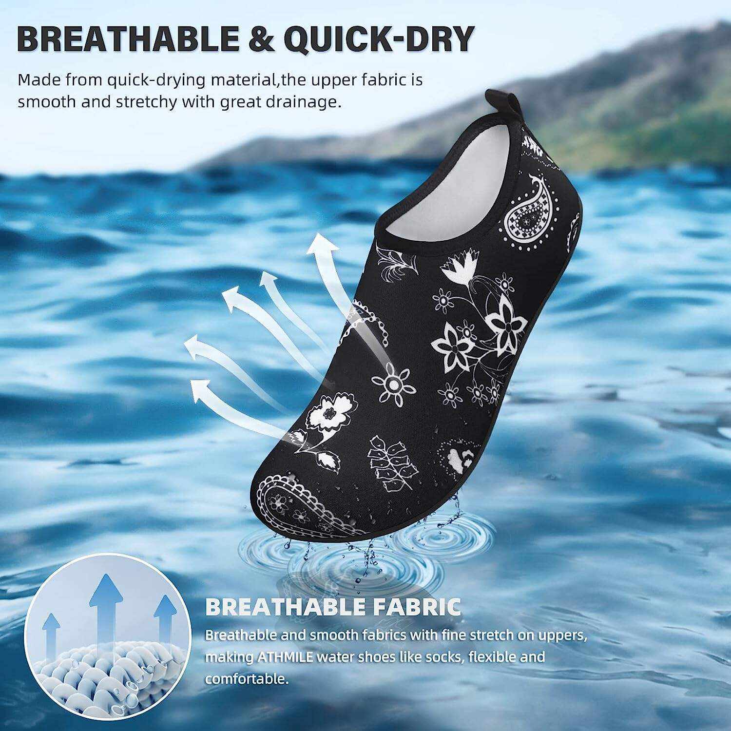 Water Shoes for Women Men Quick-Dry Aqua Socks Swim Beach Barefoot Yoga Exercise Wear Sport Accessories Pool Camping Must Haves Adult Youth Size