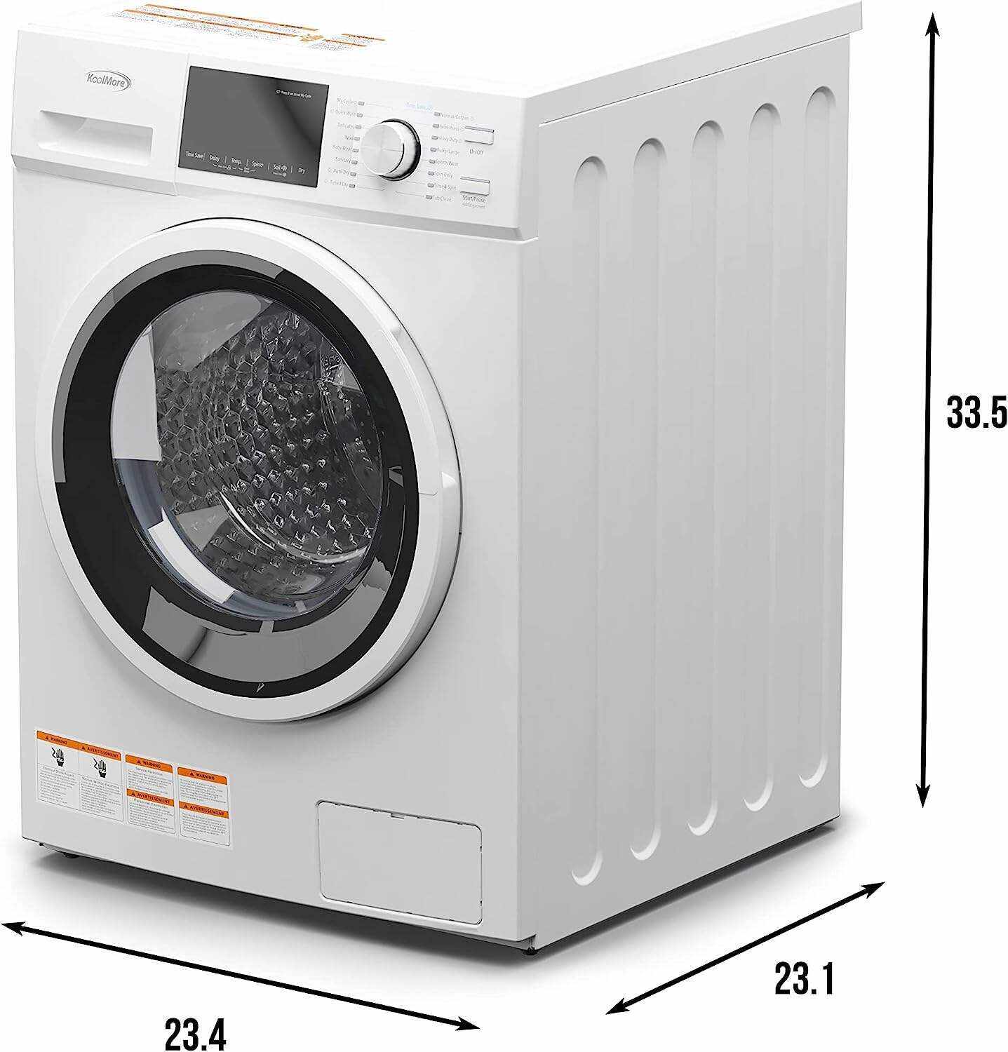 Front Load Machine, 2.7 Cu. Ft, Space Saving Unit with 20-Minute Quick, 12 Washing Cycles, Quiet Inverter Motor [120V], Medium (24