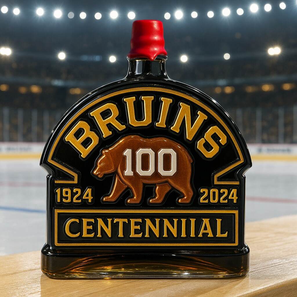 Boston Bruins 100th Anniversary Whiskey Bottle