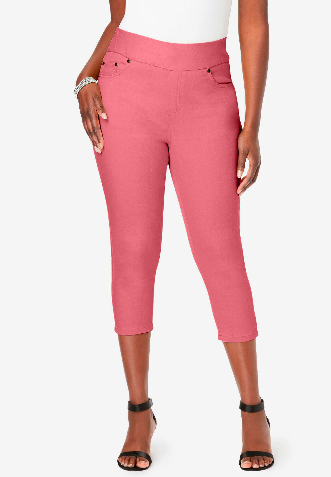 Comfort Waist Stretch Denim Capris