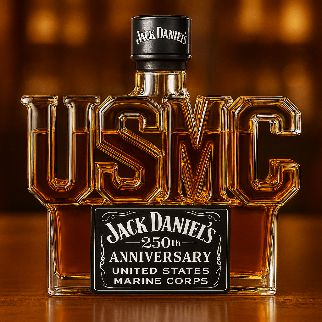 USMC 250th Anniversary Commemorative Whiskey Bottle