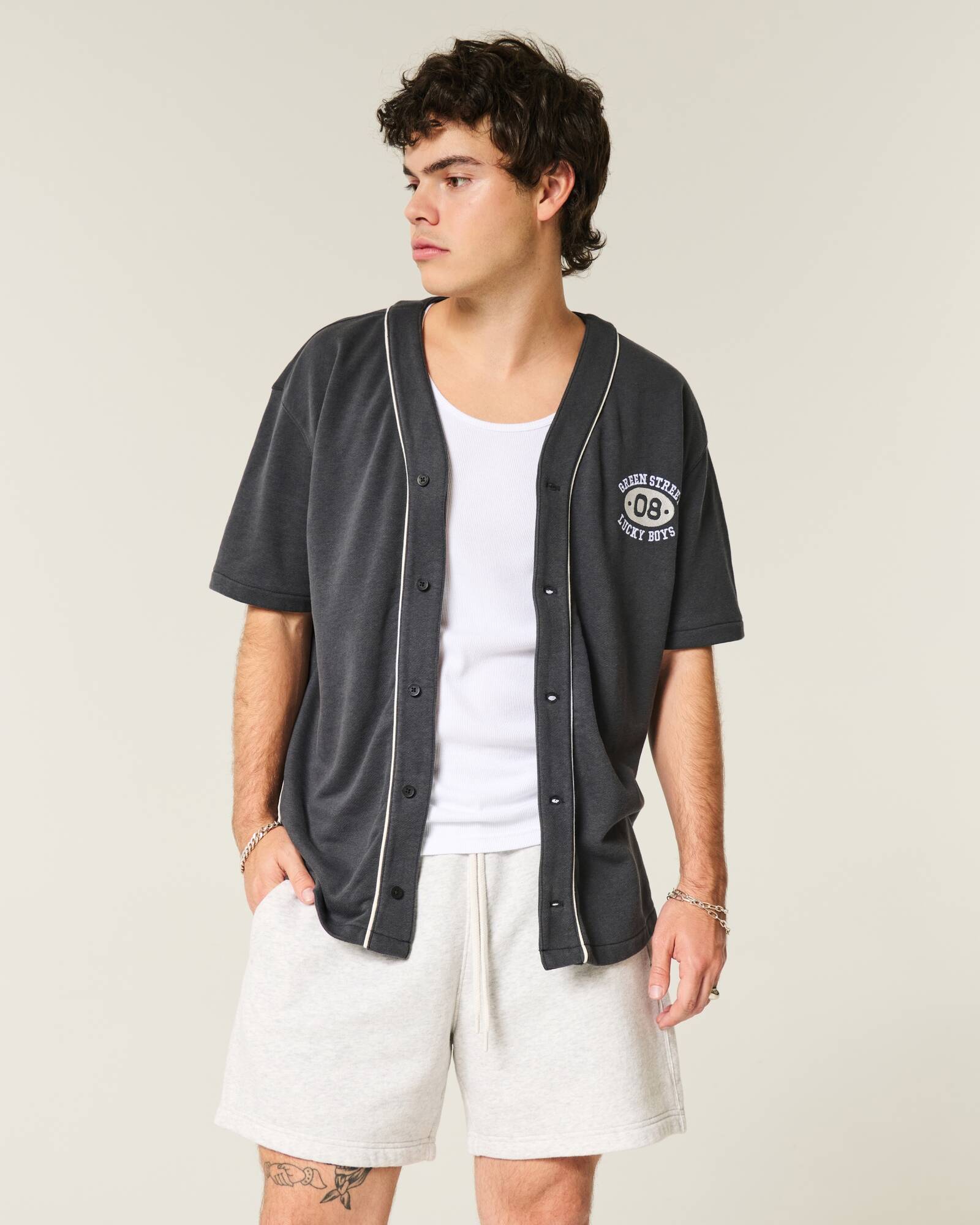 Mid-Thigh Camo Loose Fleece Shorts