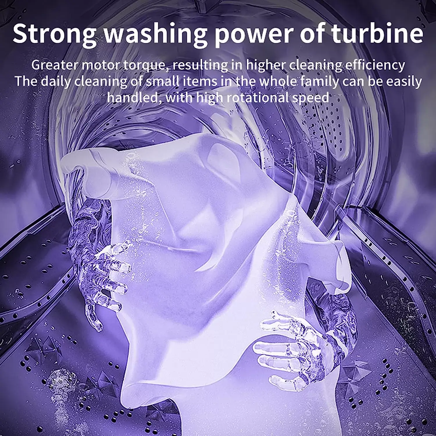Portable Washing Machine, High Capacity Mini Washer with 3 Modes Deep Cleaning Half Automatic Washt, Foldable Washing Machine with Soft Spin Dry for Socks, Baby Clothes, Towels, Delicate Items (Purple)