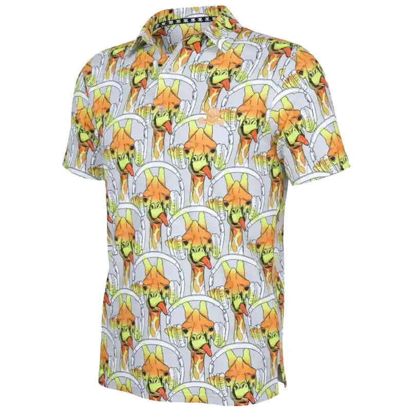 Party Animal Cool-Stretch Men's Golf Shirt (Giraffe)