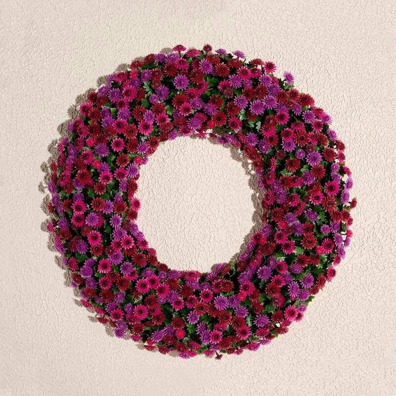 🏆Flash Sale⚡Artificial Faux Mum Wreath - UV Protected
