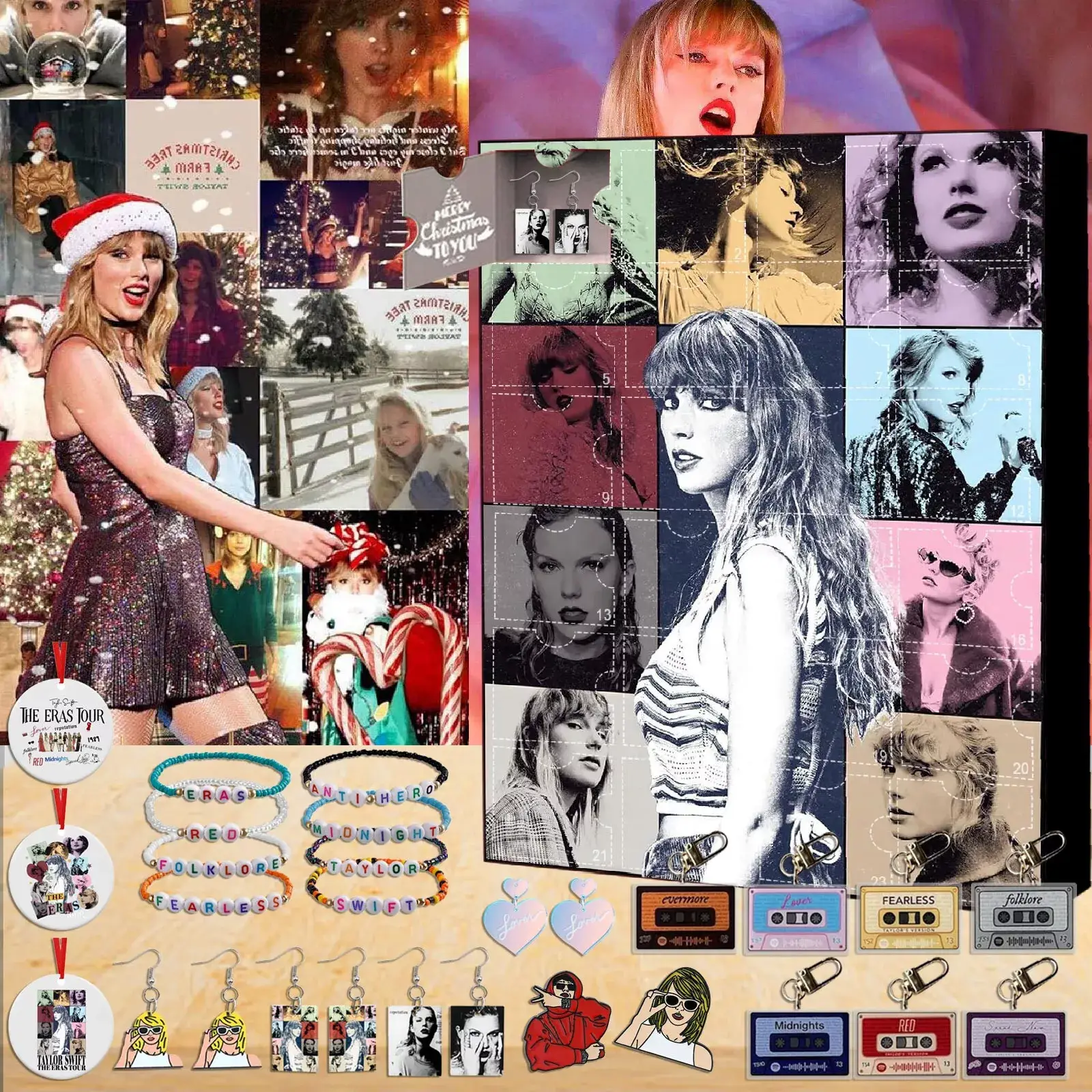 ✨NEW Taylor Christmas Advent Calendars Keychain Ornaments 24Pcs
