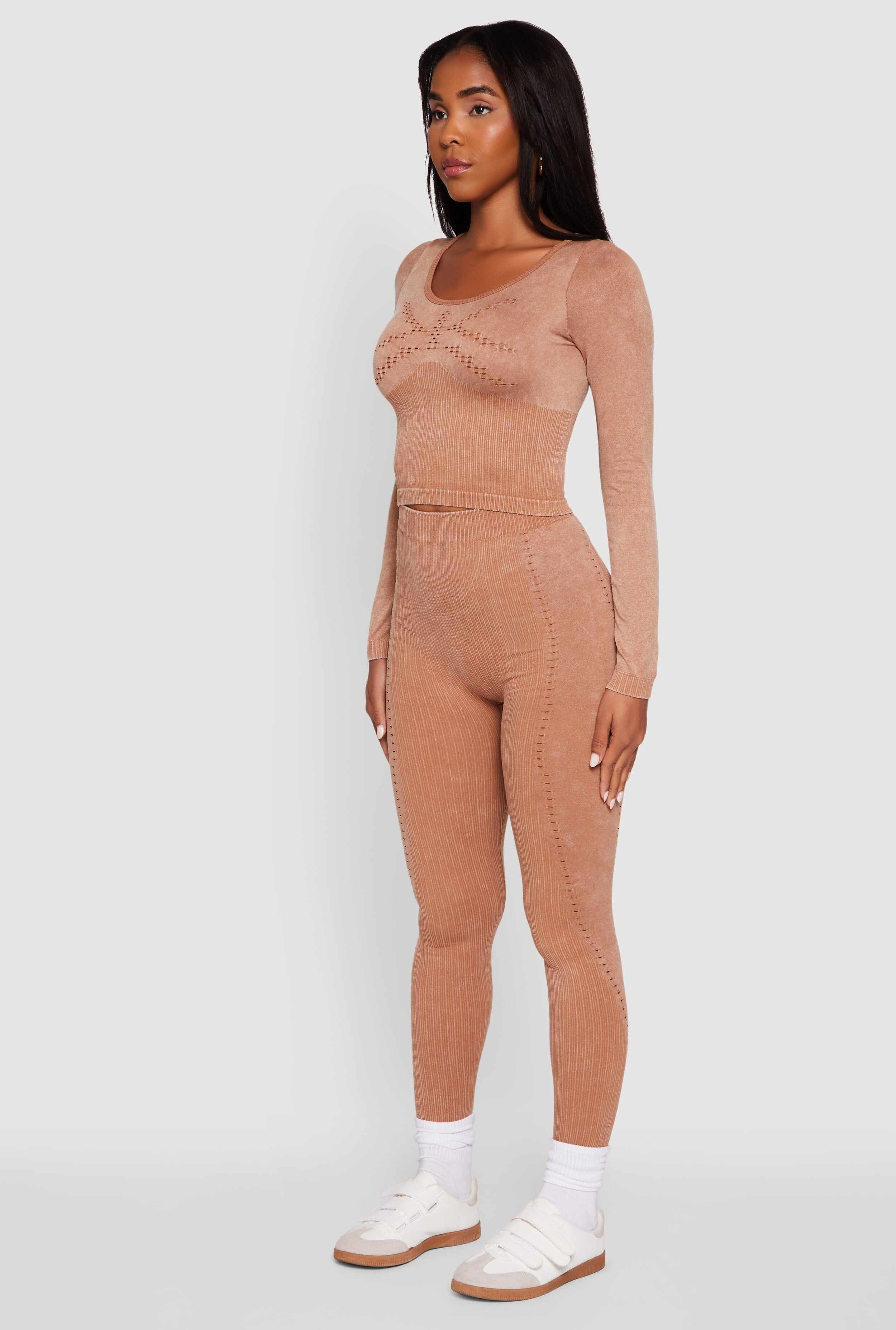 Seamless Laser Cut Corset Detail Crop Top