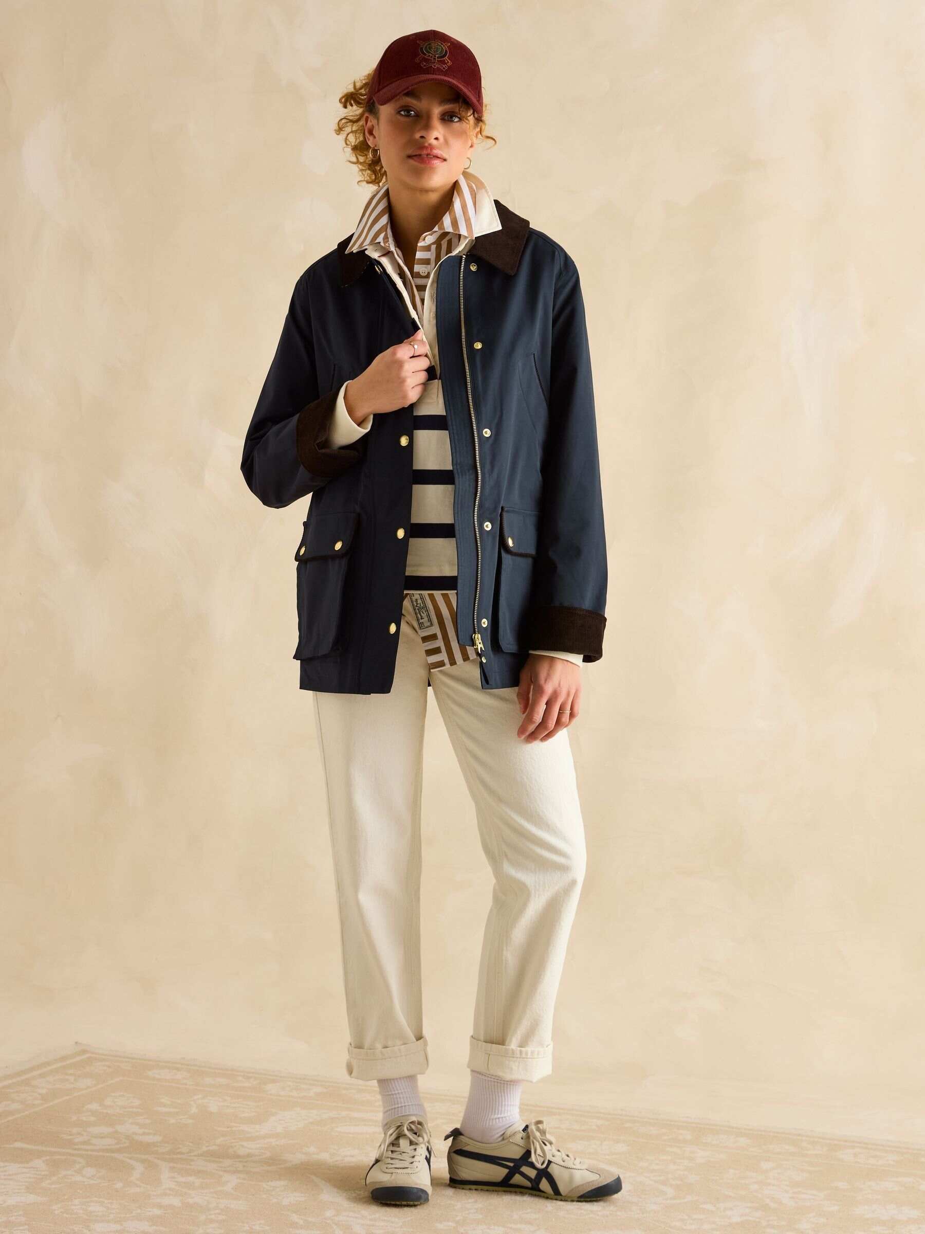 Katherine Navy Blue Waterproof Heritage Coat
