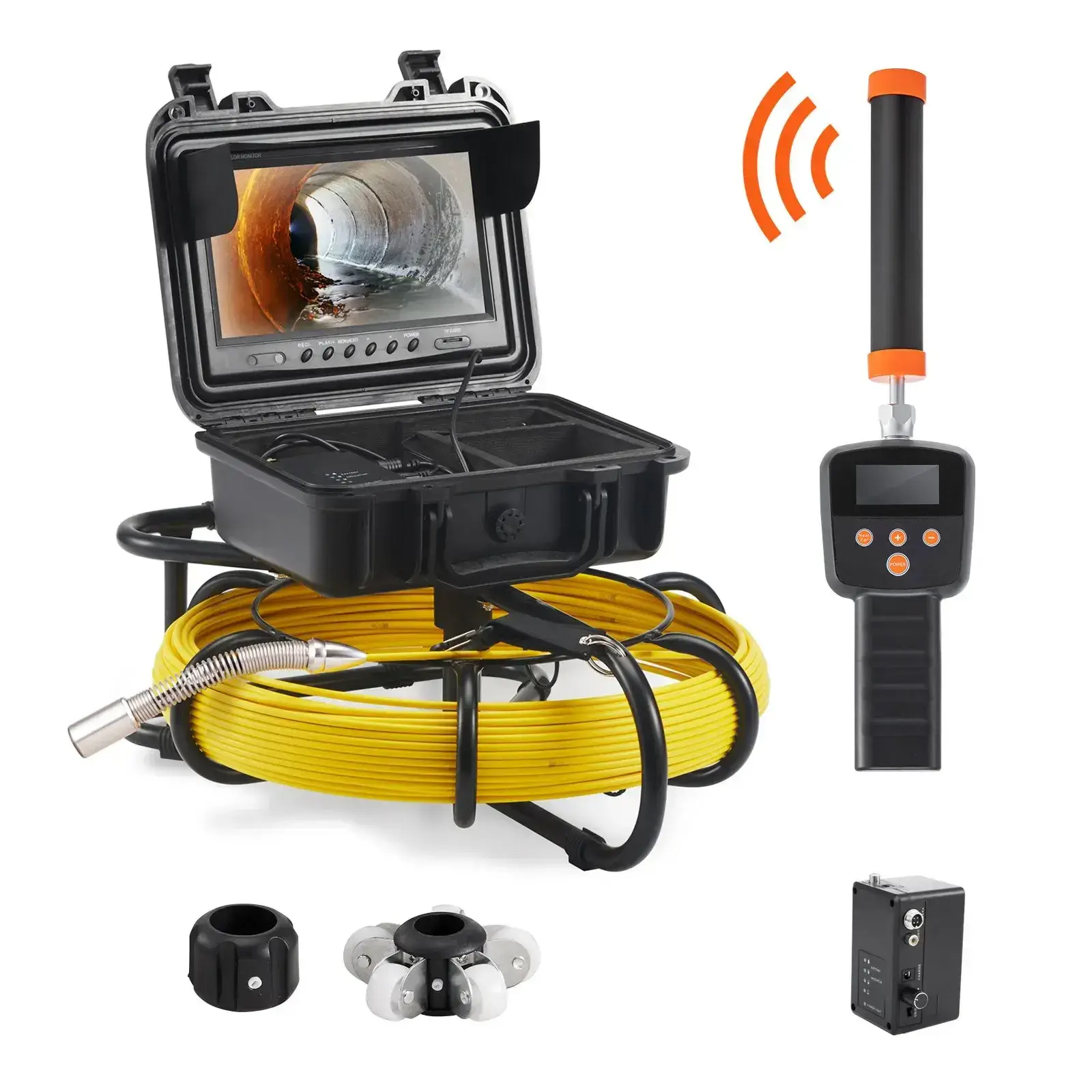 Sewer Camera,  Pipeline Inspection Camera with DVR Function, IP68 Camera with 12 Adjustable LEDs, A 16 GB SD Card for Sewer Line, Home, Duct Drain Pipe Plumbing