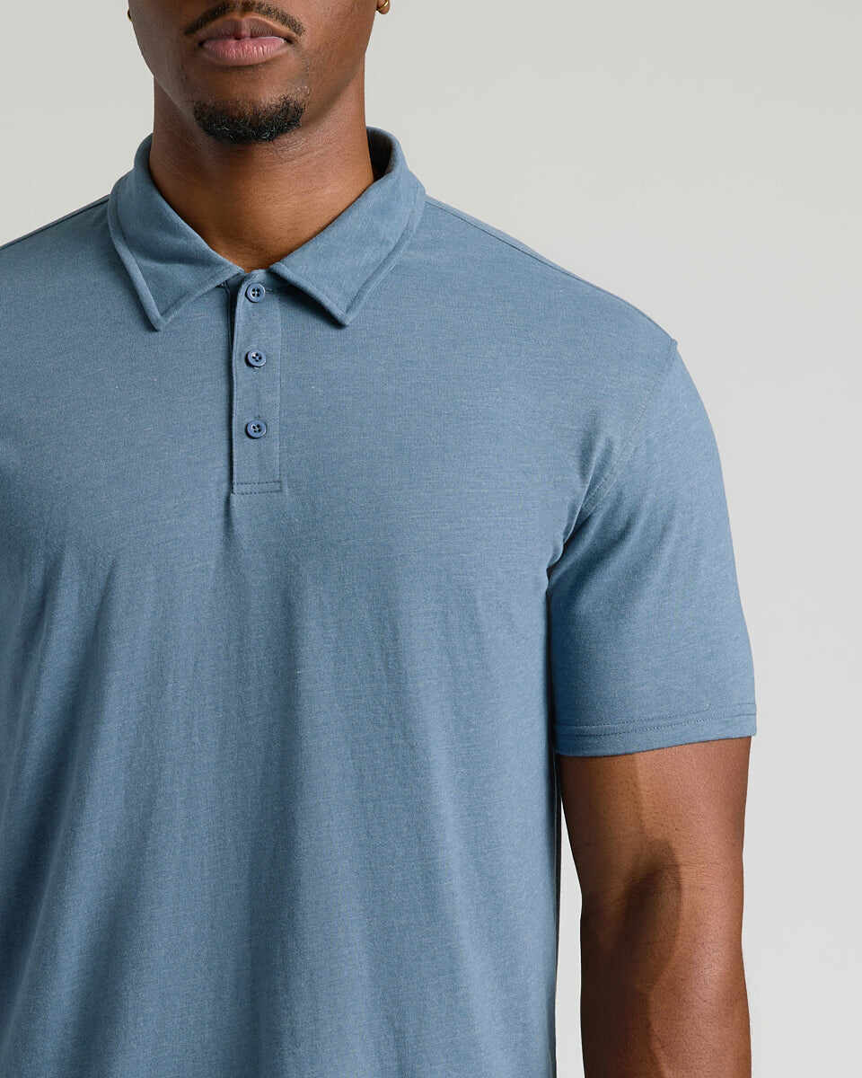 Dark Heather Tempest Short Sleeve Tall Polo