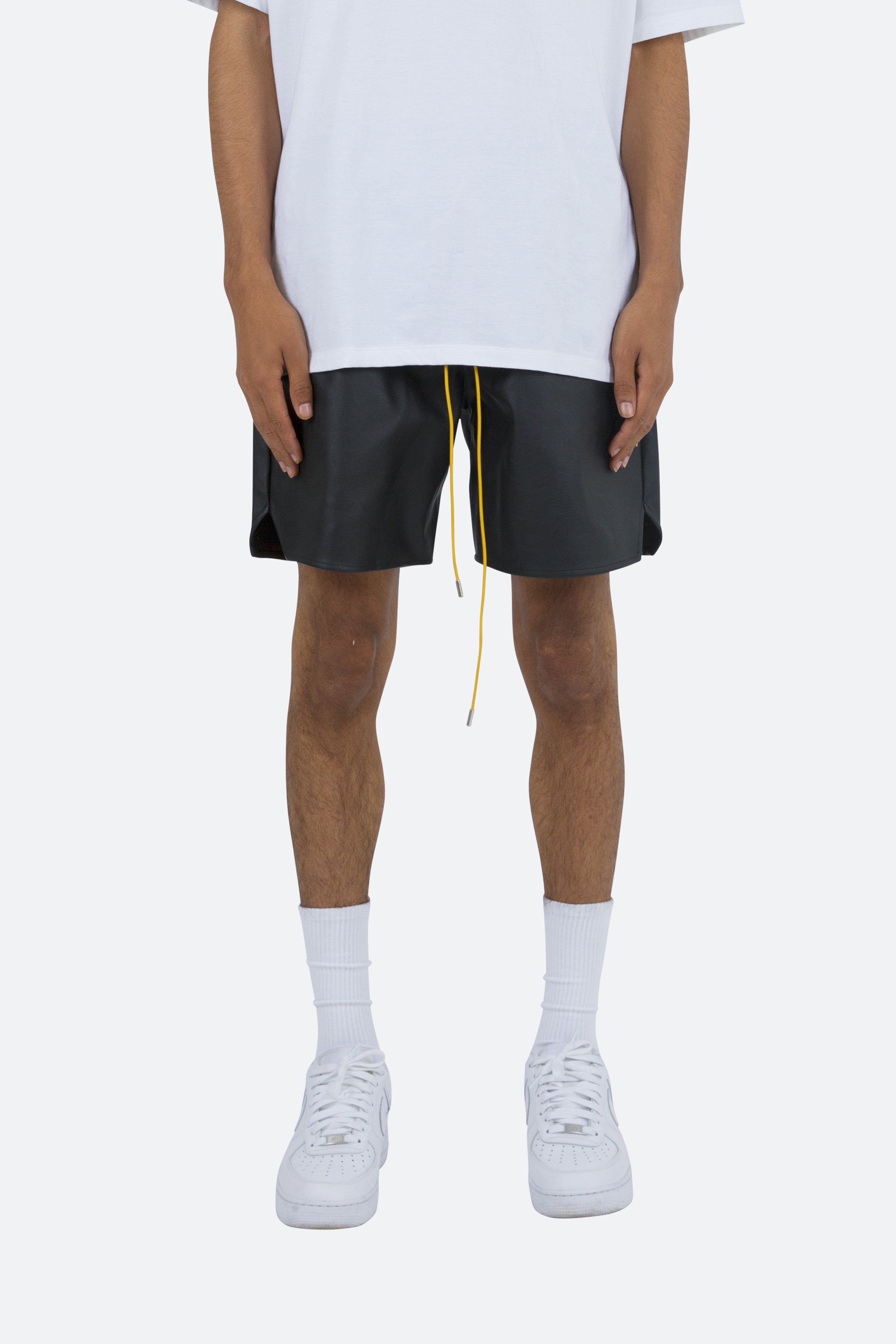 Leather Basketball Shorts - Black