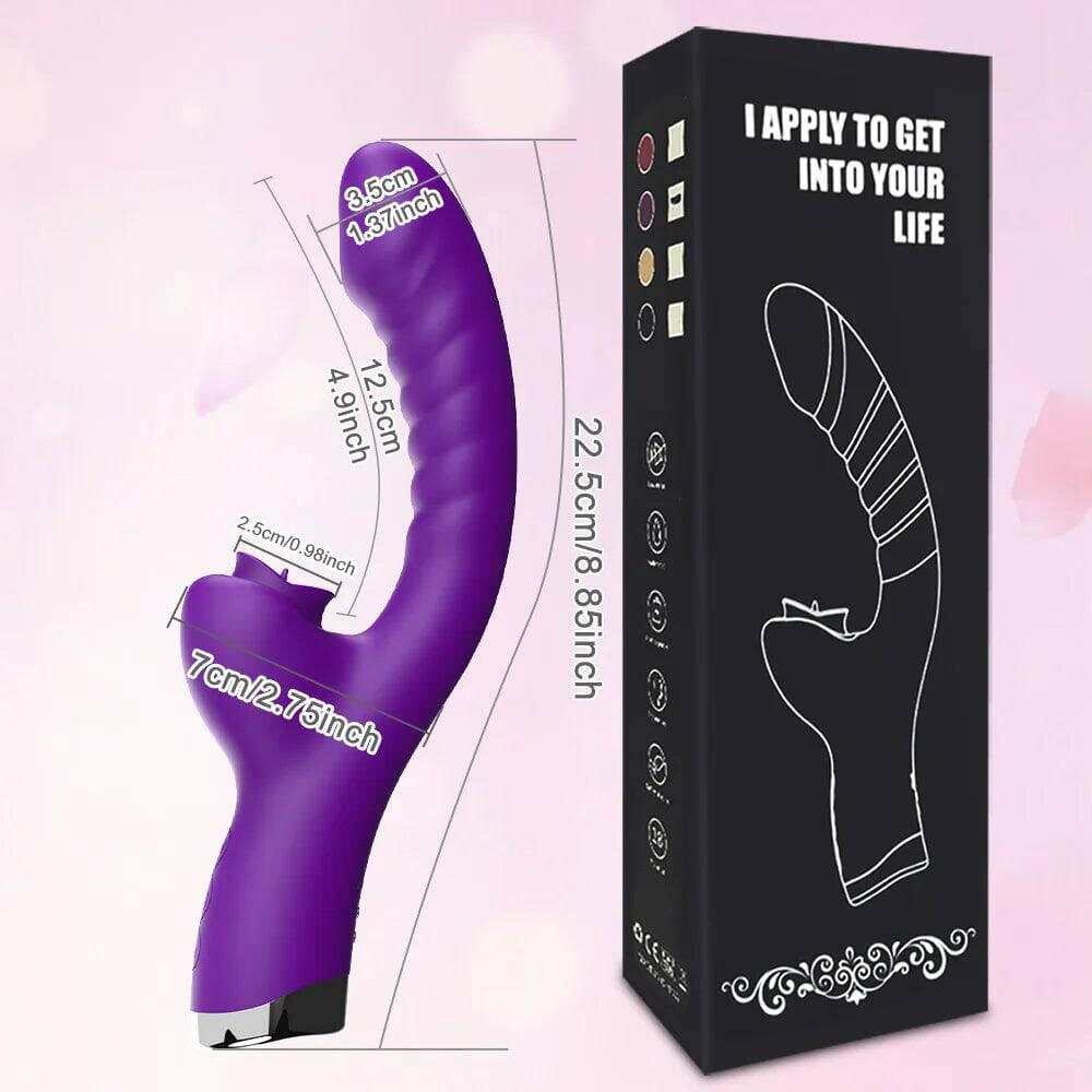 2-in-1 Licking Clitoris & G-Spot Vibrator for Women