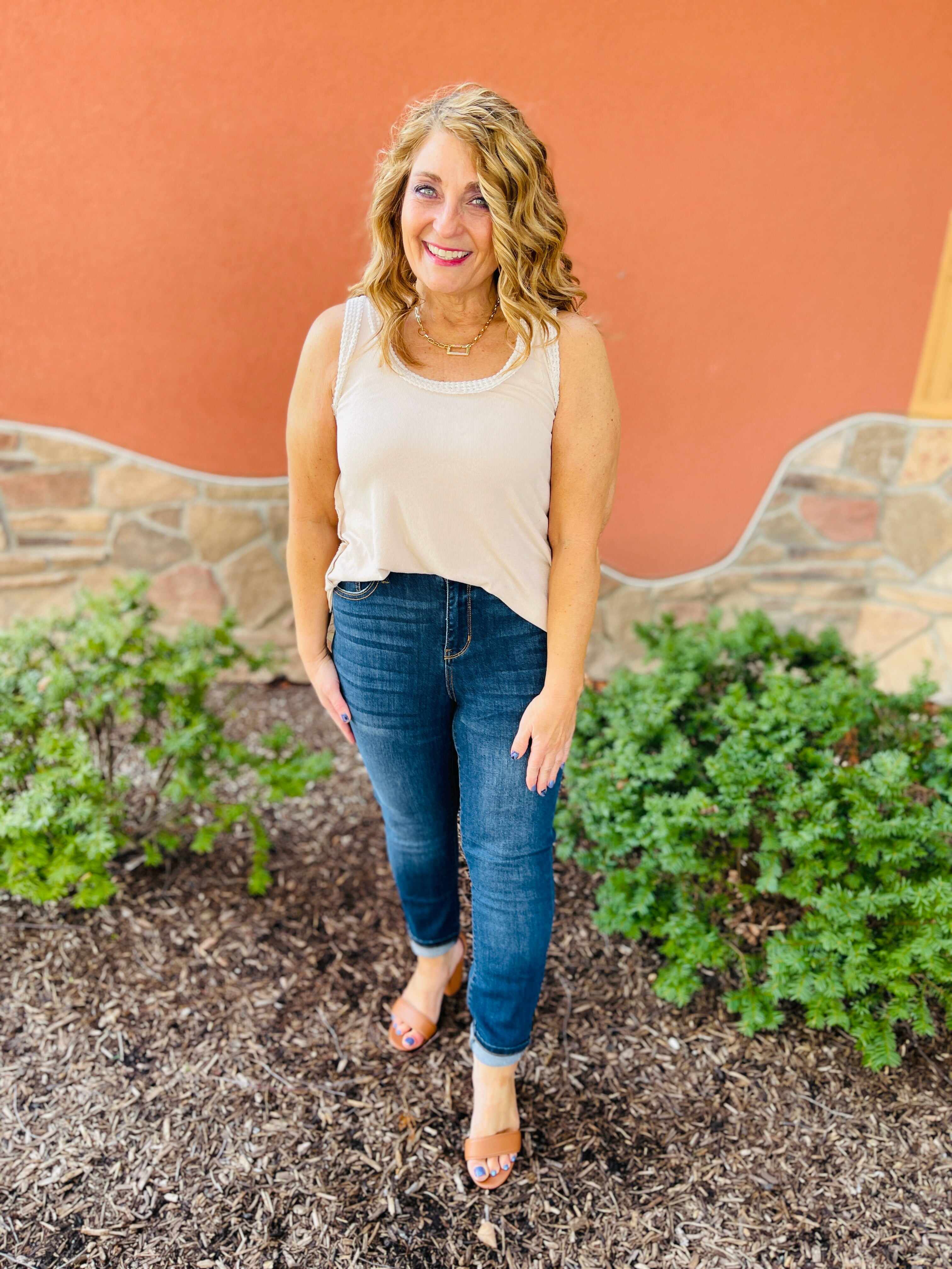 Reg/Curvy Blessed and NonDistressed Relaxed Fit Jeans