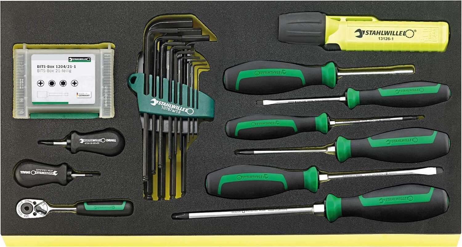 Stahlwille AOG-Kit No. 1322a WT/TS - 154 High-Performance Tools for Aeroplanes in Tool Trolley No. 13217 with TCS Inlays, 28.4kg, Made in Germany