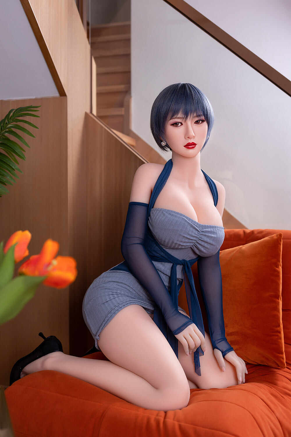 Amelia 5ft25 / 160cm #54 Head TPE Real-Life Short Hair Big Breast Full Size Sex Doll
