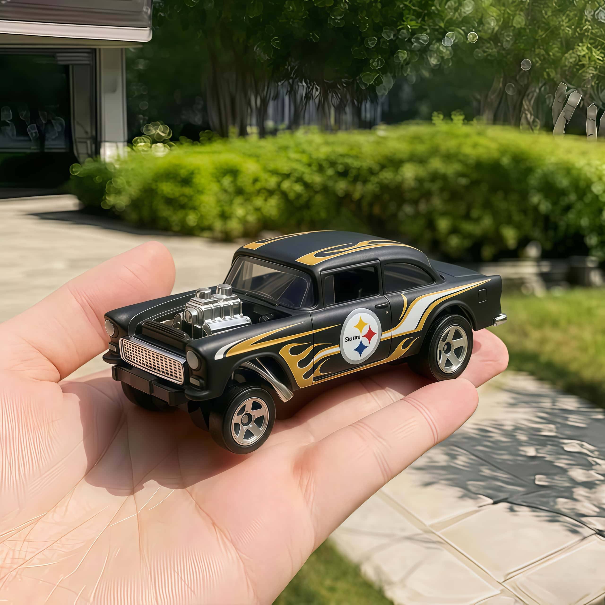 Hot Wheels Pittsburgh Steelers 93rd Anniversary '55 Chevy Bel Air Gasser