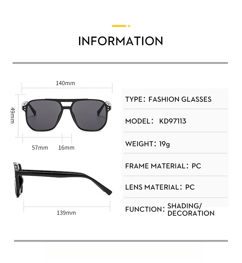 🔥Last Day 69% OFF ✨4-pack unisex Y2K fashionable versatile aviator sunglasses