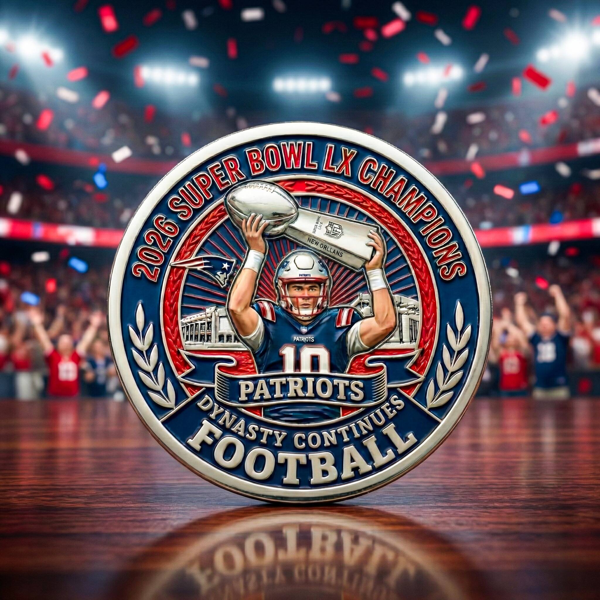 🏆 New England Patriots – 2026 Super Bowl LX Champions Commemorative Coin